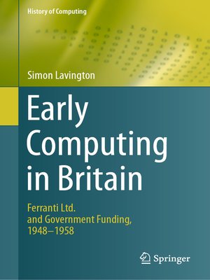 cover image of Early Computing in Britain